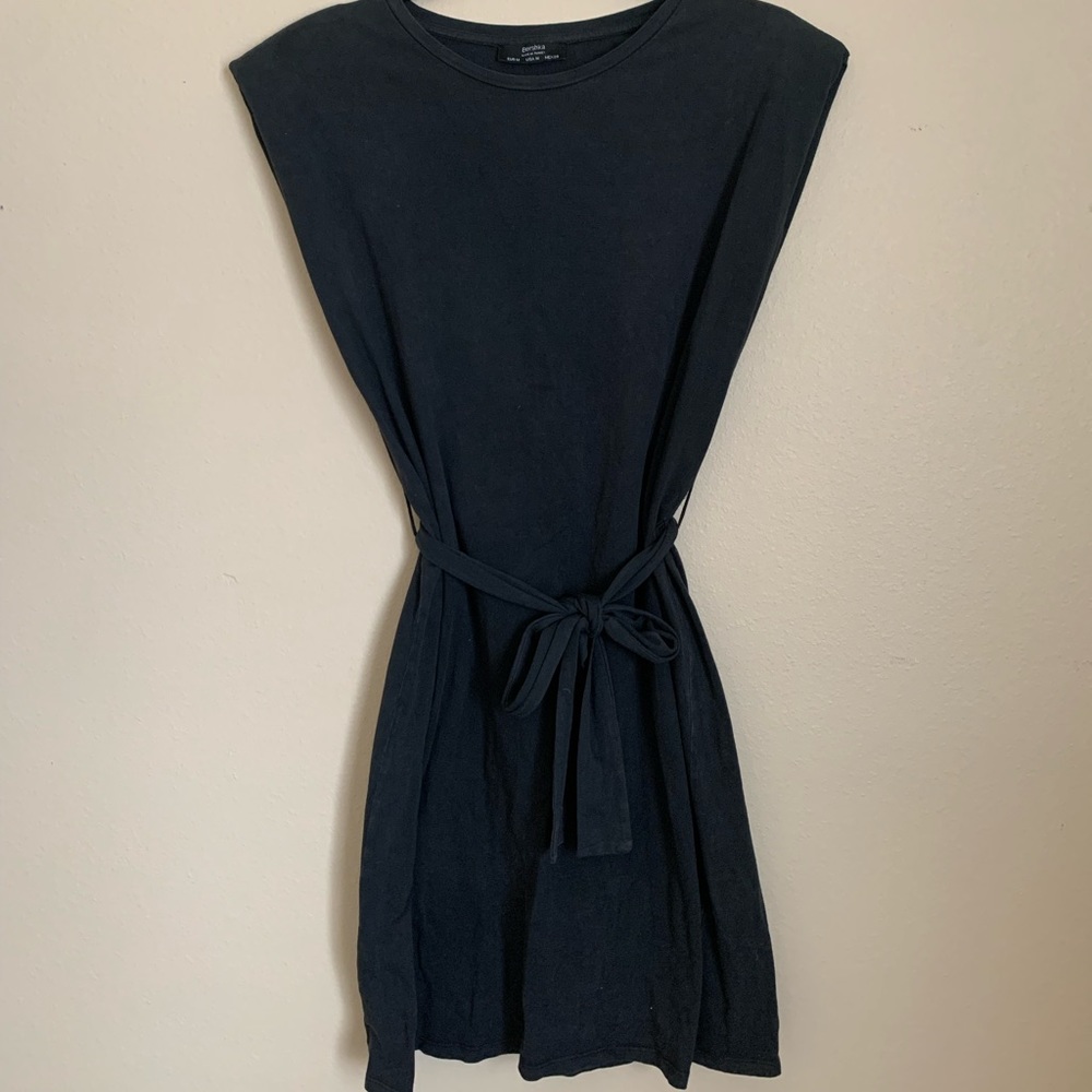 T-shirt Dress with Shoulder Pads